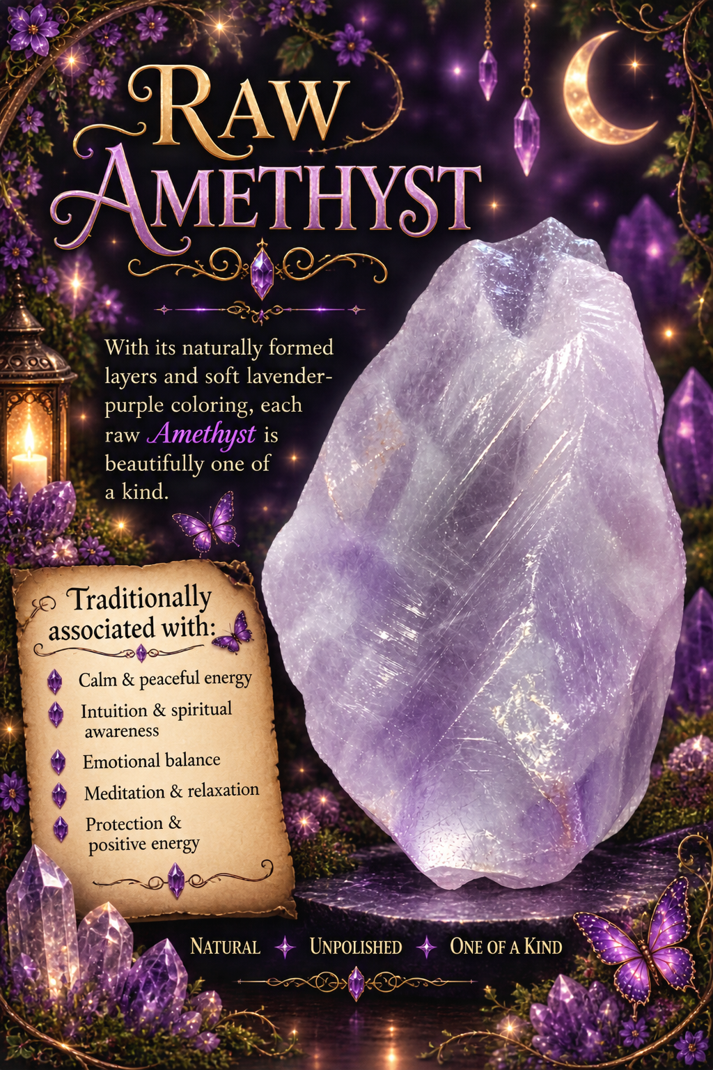 1 lb raw amethyst