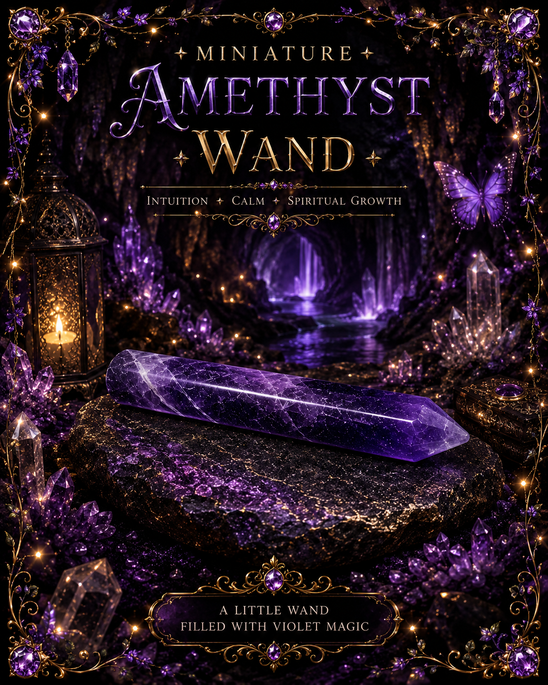 Amethyst miniature wand