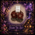 Hand knitted flower hair tie set