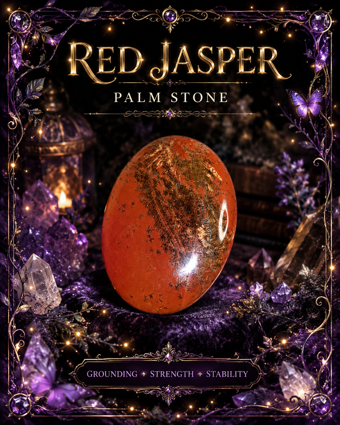 Red jasper Palm Stone